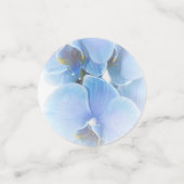 Moderner Blue Orchid Floral Hochzeitstisch Konfetti (Klein Vorderseite)
