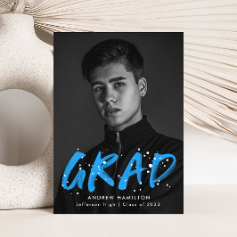 Moderner Blue Paint Spritzer Foto Abschluss Ankündigung