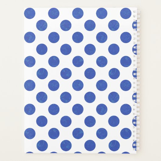 Moderner Blue Polka Dot Planer (Rückseite)