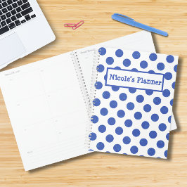 Moderner Blue Polka Dot Planer