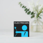 Moderner Blue Power Stecker Elektriker Quadratische Visitenkarte (Stehend Vorderseite)