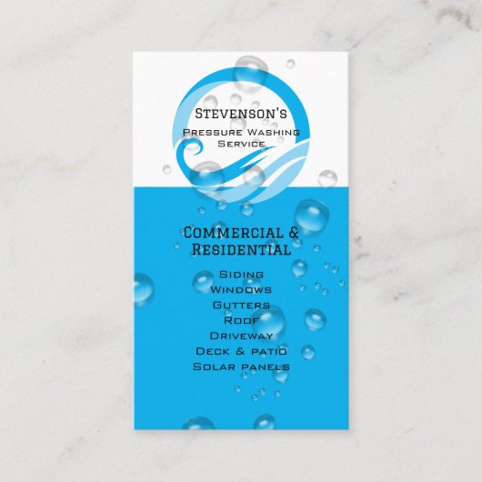 Moderner Blue QR Code Anpassbare Druckwäsche Visitenkarte (Vorderseite)