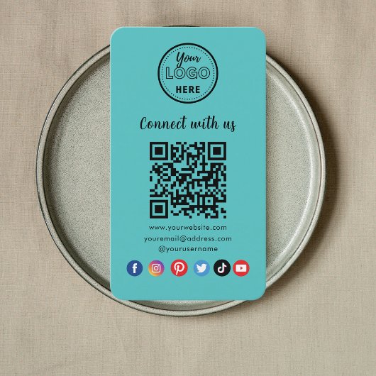 Moderner Blue QR Code in Verbindung mit unseren so Visitenkarte