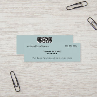 Moderner Blue QR-Code Mini Visitenkarte