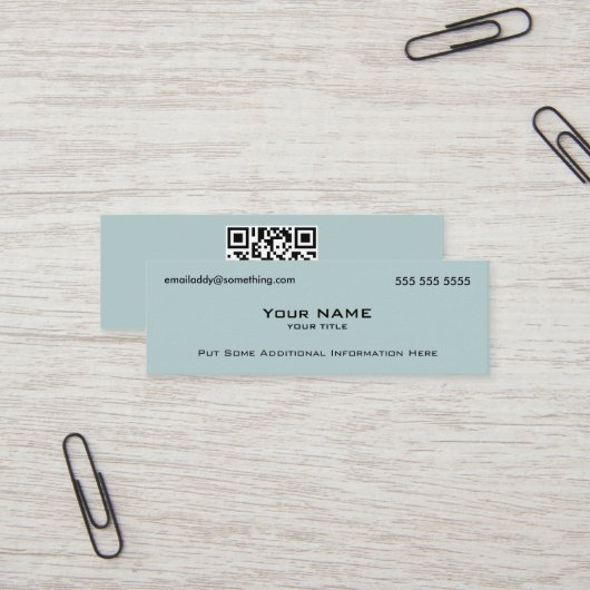 Moderner Blue QR-Code Mini Visitenkarte (Vorderseite/Rückseite Beispiel)
