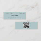 Moderner Blue QR-Code Mini Visitenkarte (Vorne/Hinten)