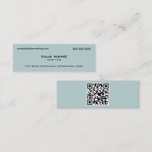 Moderner Blue QR-Code Mini Visitenkarte (Vorne/Hinten)