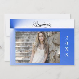 Moderner Blue-Ray-Abschluss mit Foto Einladung