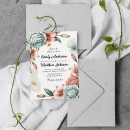 Moderner Blue Rose Designer zum Hochzeitsempfang Einladung