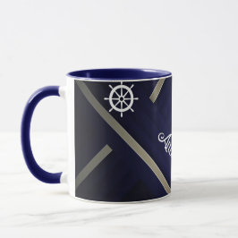 Moderner Blue Royal Caribbean Cruise Weißer Text Tasse