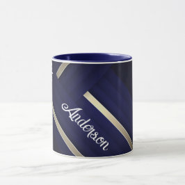 Moderner Blue Royal Caribbean Cruise Weißer Text Tasse