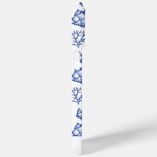 Moderner Blue Seashell Individuelle Name Coastal B Case-Mate iPhone Hülle (Rückseite / Rechts)