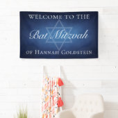 Moderner Blue Star des Party David Bat Mitzvah Banner (Insitu)