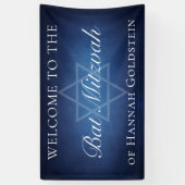 Moderner Blue Star des Party David Bat Mitzvah Banner (Vertikal)