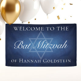 Moderner Blue Star des Party David Bat Mitzvah Banner