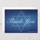 Moderner Blue Star von David Personalisiert Bar Mi Dankeskarte (Vorne/Hinten)