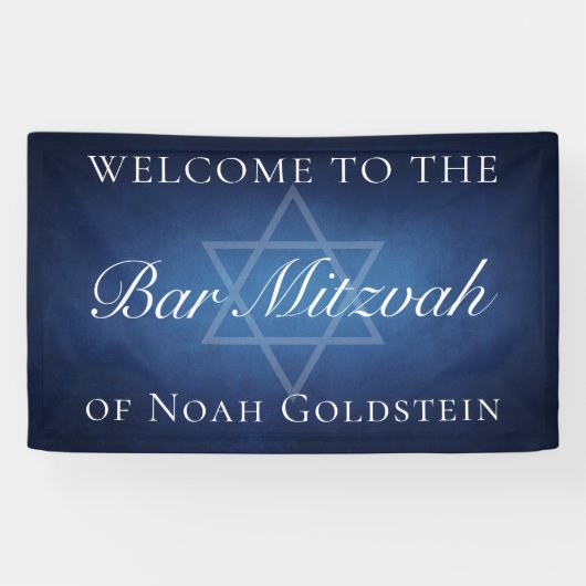 Moderner Blue Star von David Willkommen in Bar Mit Banner (Horizontal)