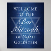 Moderner Blue Star von David Willkommen in Bar Mit Poster (Vorne)
