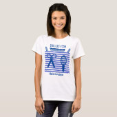 Moderner Blue Stripes Fairstylist T - Shirt (Vorne ganz)