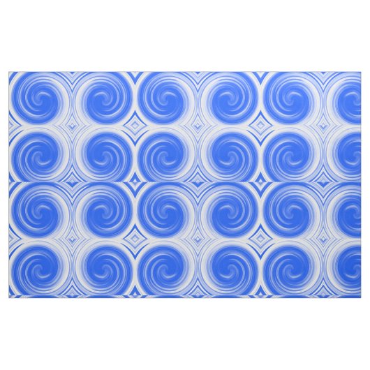 Moderner Blue Swirl Abstrakt Art #2 Stoff (Fat Quarter (45,7 x 55,9 cm))