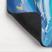 Moderner Blue Swirl Agate Iridescent Individuelle Mousepad (Ecke)