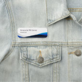 Moderner Blue Swirl Mitarbeiter Namensschild (Beispiel)