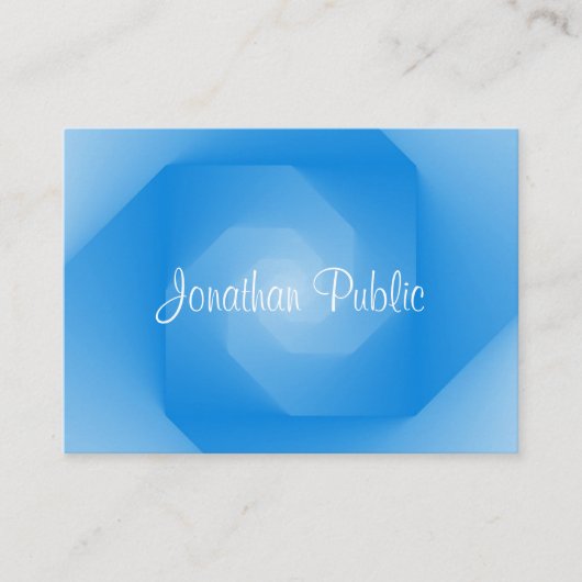 Moderner Blue Template Handgeschriebener Skriptnam Visitenkarte (Vorderseite)