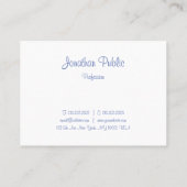 Moderner Blue Template Handgeschriebener Skriptnam Visitenkarte (Rückseite)