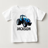 Moderner Blue Tractor Baby T - Shirt (Vorderseite)