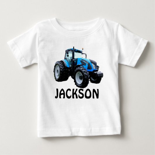 Moderner Blue Tractor Baby T - Shirt (Vorderseite)