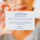 Moderner Blue Wedding Begrüßungskorb Platzkarte