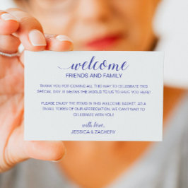 Moderner Blue Wedding Begrüßungskorb Platzkarte