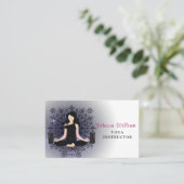 Moderner Blue Yoga Instructor Style Visitenkarte (Stehend Vorderseite)