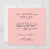 Moderner Blues | Alle in einer rosa Botanischen Ho Einladung (Rückseite)