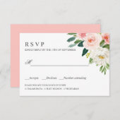 Moderner Blues | AUSWAHL FÜR DIE MEHL VON PInk WED RSVP Karte (Vorne/Hinten)