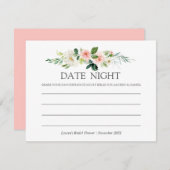 Moderner Blues | Brautparty Datum Nachtrosa Hinweiskarte (Vorne/Hinten)