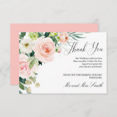 Moderner Blues | Elegant Floral Wedding Vielen Dan Dankeskarte (Vorne/Hinten)