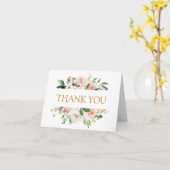 Moderner Blues | Floral Gold WEDING DANKE Karte (Gelbe Blume)