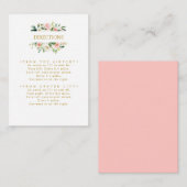 Moderner Blues | Gold Blume WEDING Directions Begleitkarte (Vorne/Hinten)