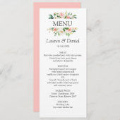 Moderner Blues | Rosa Blume Hochzeit Einladung (Vorne/Hinten)