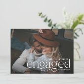 Moderner Blüh | VERLOBUNG FOTO Ankündigung (Stehend Vorderseite)