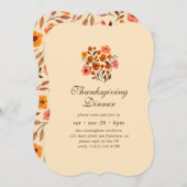 Moderner Blume Pattern Erntedank Einladung (Vorne/Hinten)