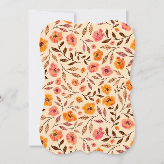 Moderner Blume Pattern Erntedank Einladung (Rückseite)