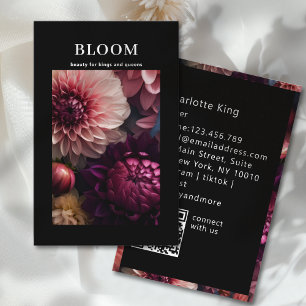 Moderner Blumen-QR-Code Visitenkarte