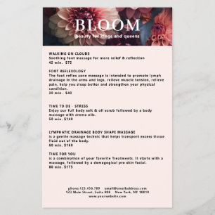 Moderner Blumen-Salon-Preisliste QR-Code Flyer