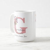 Moderner Blumenbrief G - Personalisiert mit Name Kaffeetasse (Vorderseite Links)