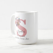 Moderner Blumenbrief S - Personalisiert mit Name Kaffeetasse (Vorderseite Links)