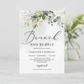 Moderner Blumenbrunch und Bridal Einladung (Stehend Vorderseite)