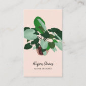 Moderner Blumendesigner Pflanze rosa Logo qr Visitenkarte (Vorderseite)