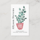 Moderner Blumendesigner Pflanze weiß Logo qr Visitenkarte (Vorderseite)